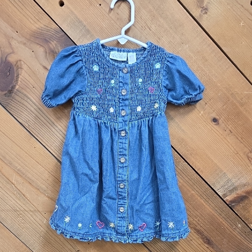 JUST FRIENDS Vintage Denim Dress with Embroidery.  2T
